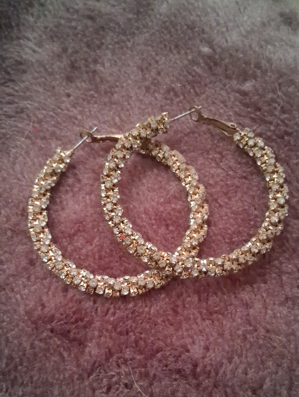 Gold Crystal Hoop Earrings - Women Jewelry